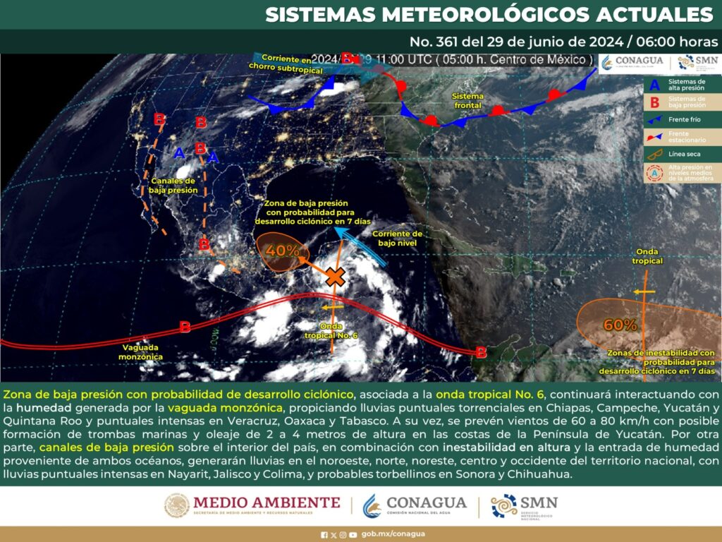 Pronostico-1024x768 Se prevén lluvias fuertes en varias regiones de Oaxaca para este sábado